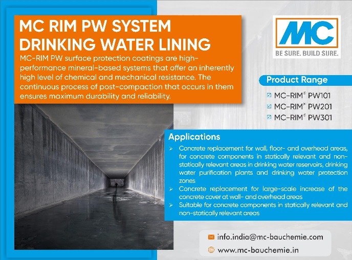 Surface protection coatings for potable water storage tanks MCBauchemie